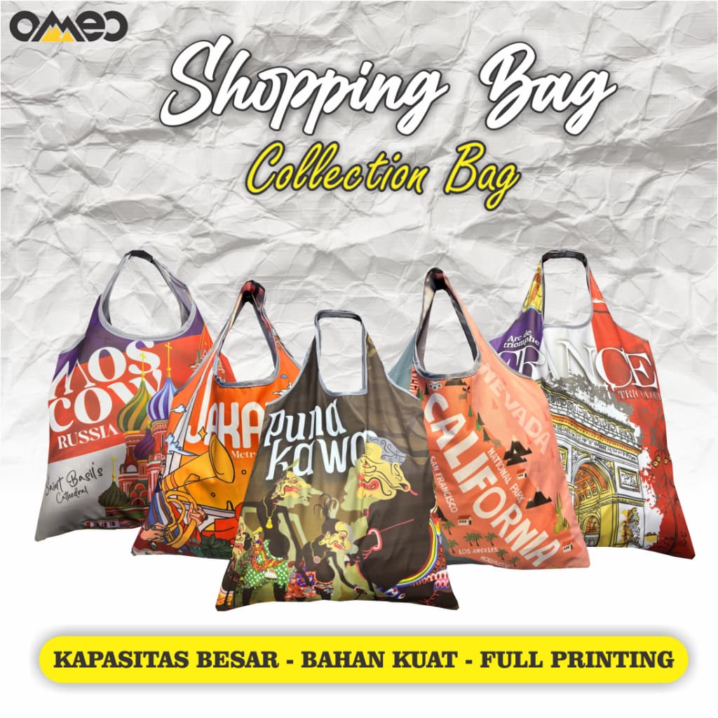 Tas Belanja Lipat Shopping Bag Oleh-Oleh Motif Defect (Cacat)