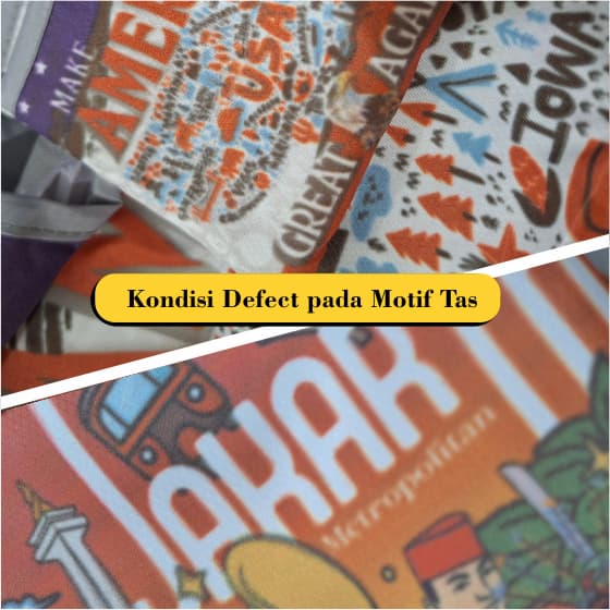 Tas Belanja Lipat Shopping Bag Oleh-Oleh Motif Defect (Cacat)