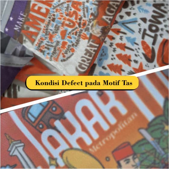 Tas Belanja Lipat Shopping Bag Oleh-Oleh Kondisi Motif Defect (Cacat) Ukuran SMALL