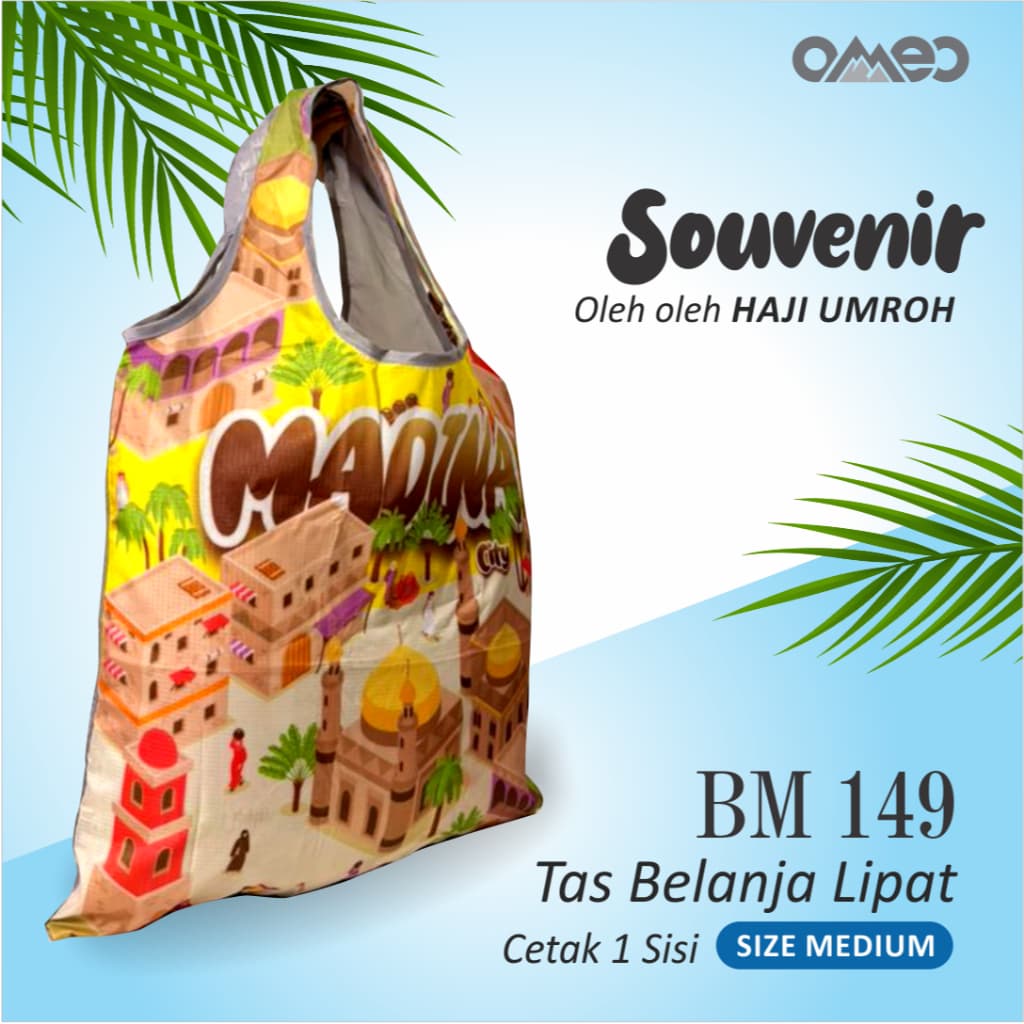 Oleh Oleh HAJI dan UMROH Souvenir Tas Belanja Lipat Size Medium BM 149