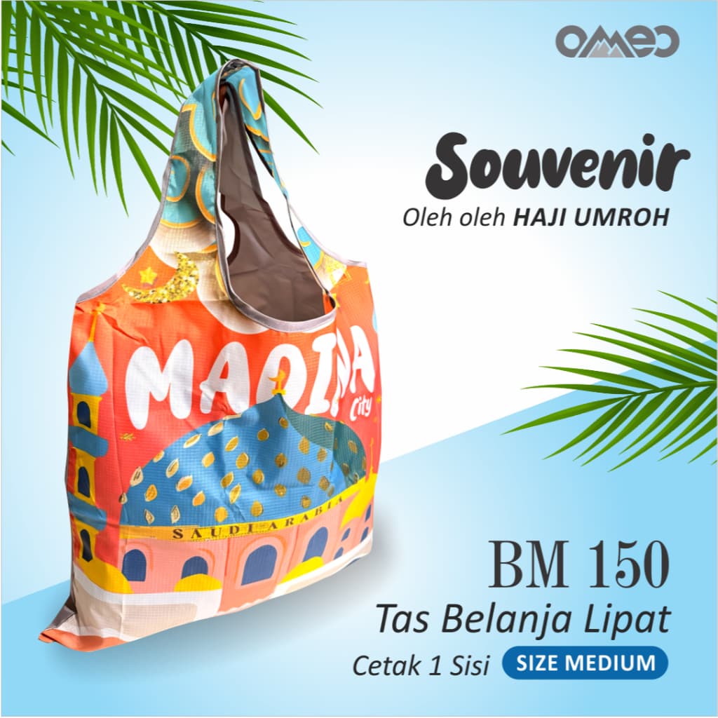 Oleh Oleh HAJI dan UMROH Souvenir Tas Belanja Lipat Size Medium BM 150