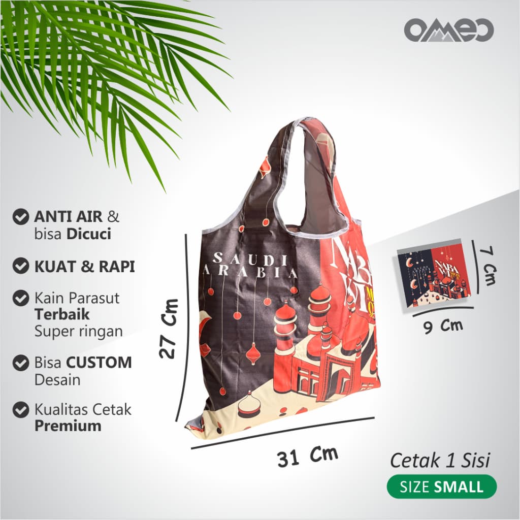 Oleh Oleh HAJI dan UMROH Souvenir Tas Belanja Lipat Size Small SK 151
