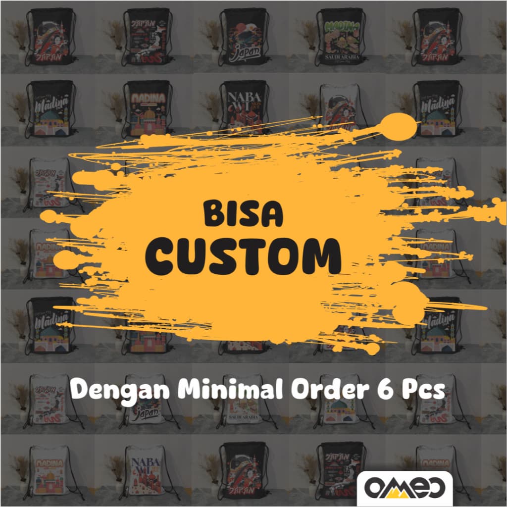 Tas Serut / String Bag Waterproof Oleh oleh HAJI UMROH OMEO