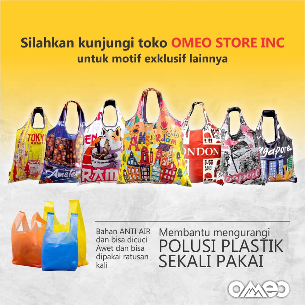 Shopping Bag Tas Belanja Totebag Lipat Medium Limited Edition OMEO SD 4