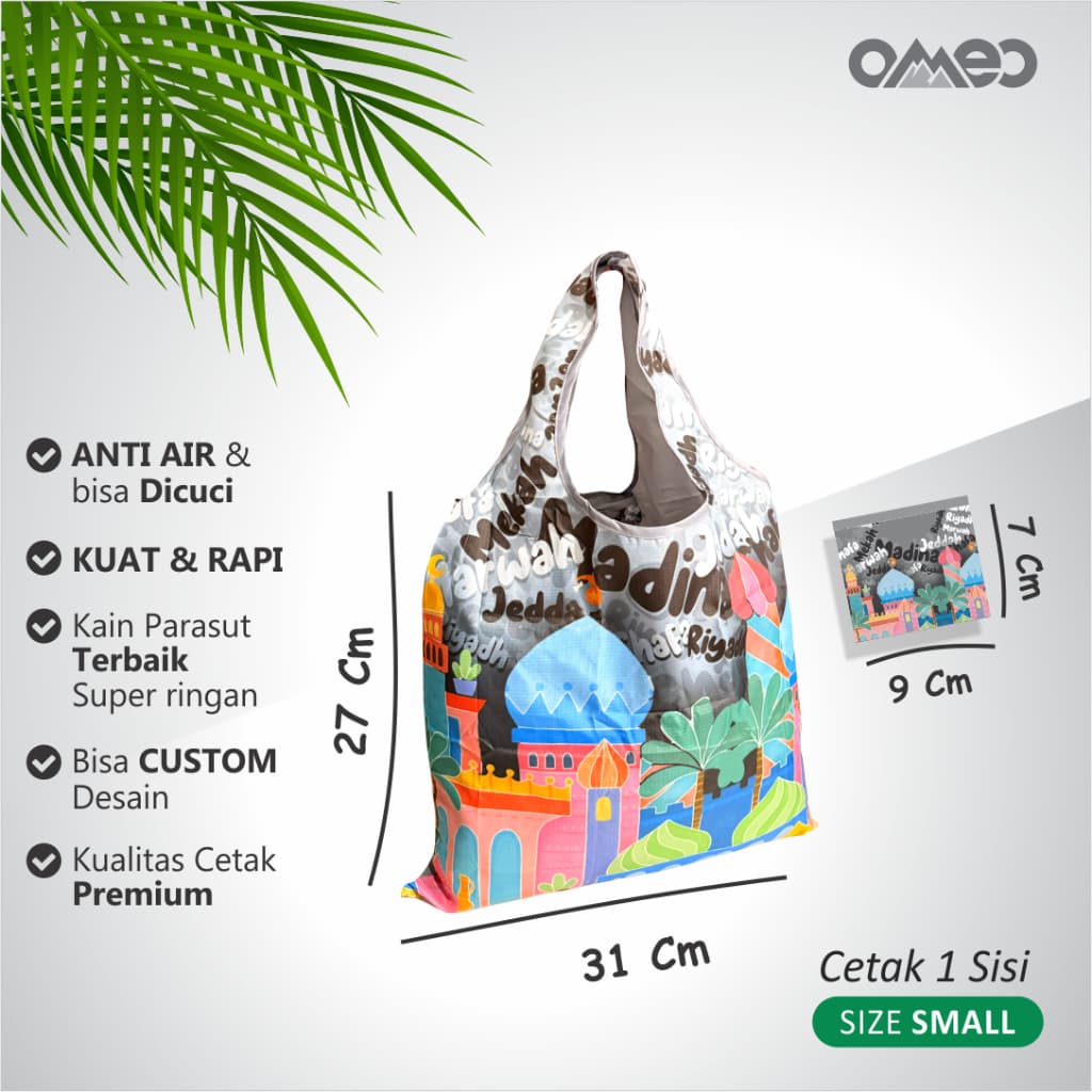 Oleh Oleh HAJI dan UMROH Souvenir Tas Belanja Lipat Size SMALL SK 135