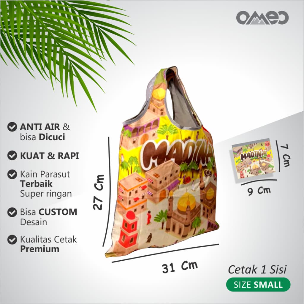 Oleh Oleh HAJI dan UMROH Souvenir Tas Belanja Lipat Size Small SK 149