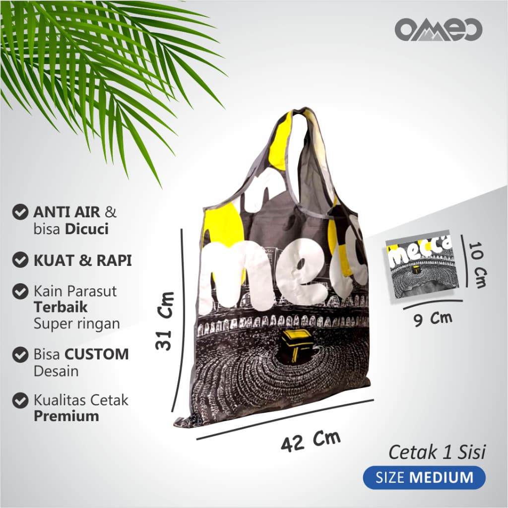 Oleh Oleh HAJI dan UMROH Souvenir Tas Belanja Lipat Size Medium BM 109