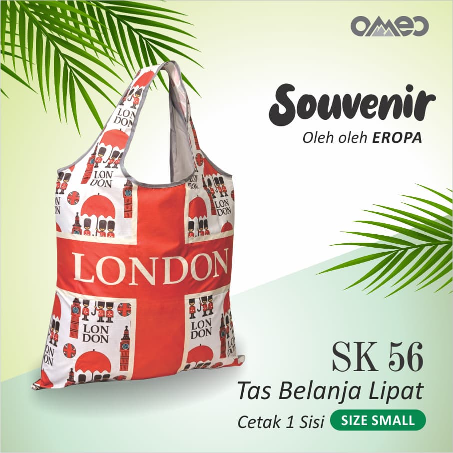 Shopping Bag Lipat Totebag Lipat Souvenir London INGGRIS Size Small OMEO SK 56
