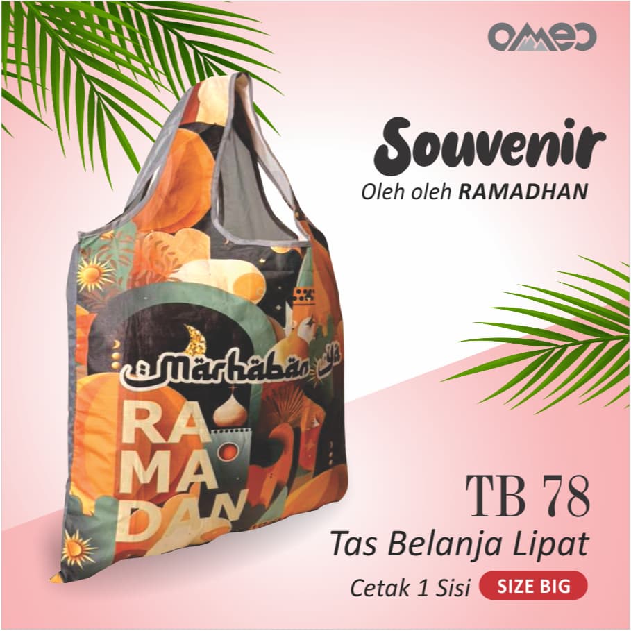 OMEO Tas Belanja Lipat Shopping Bag Motif Ramadhan Umroh Size Big TB 78