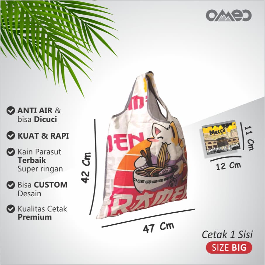 OMEO Tas Belanja Lipat Shopping Bag Motif Jepang Ramen Size Big TB 92