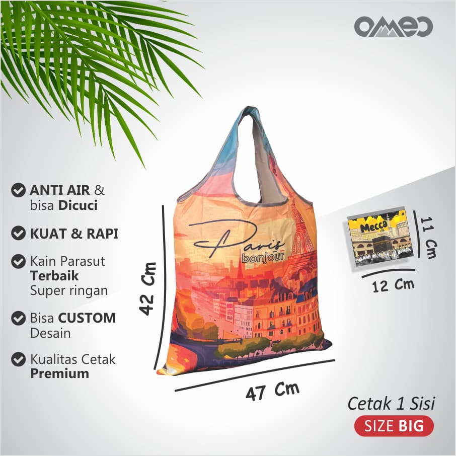 Tas Belanja Lipat / Shopping Bag Limited Edition BIG size BIG PARIS OMEO TB 81