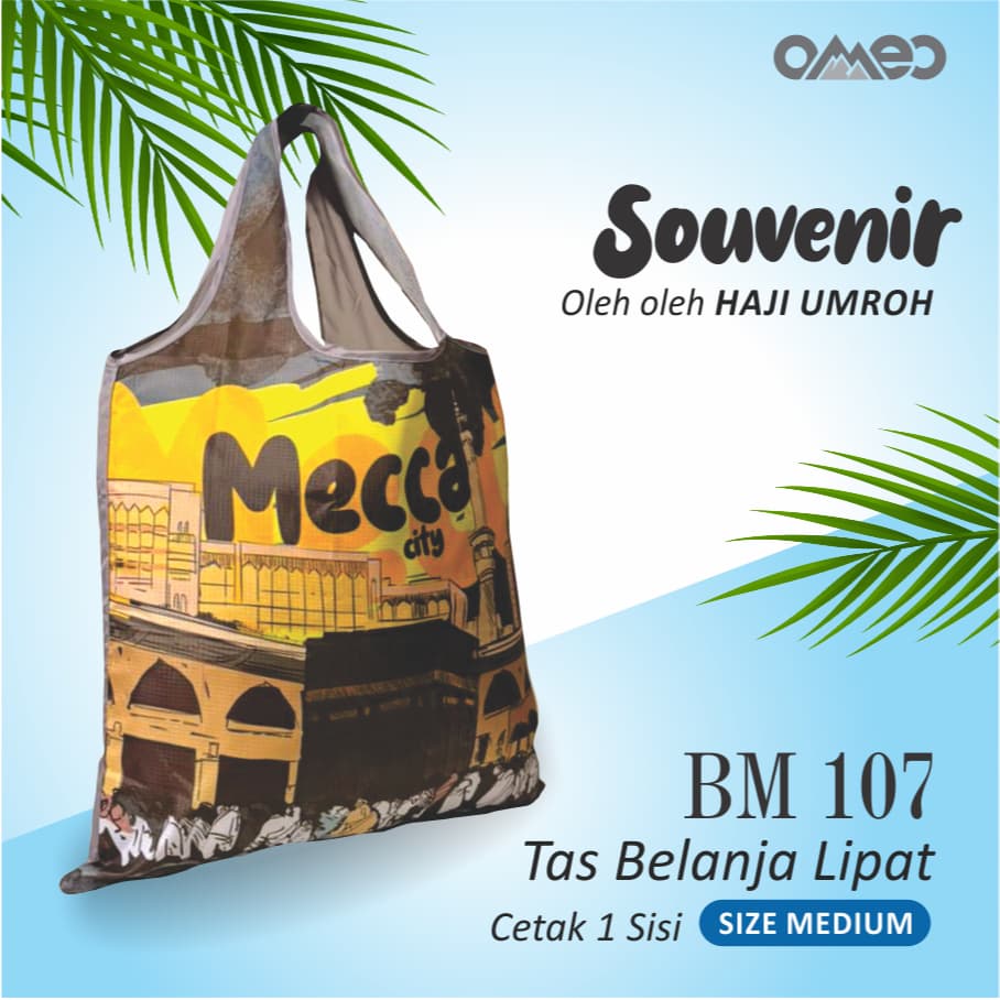Oleh Oleh HAJI dan UMROH Souvenir Tas Belanja Lipat Size Medium BM 107