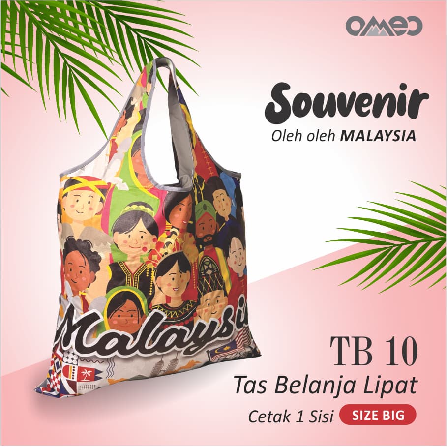 OMEO Tas Belanja Lipat Shopping Bag Oleh Oleh Malaysia Size Big TB 10