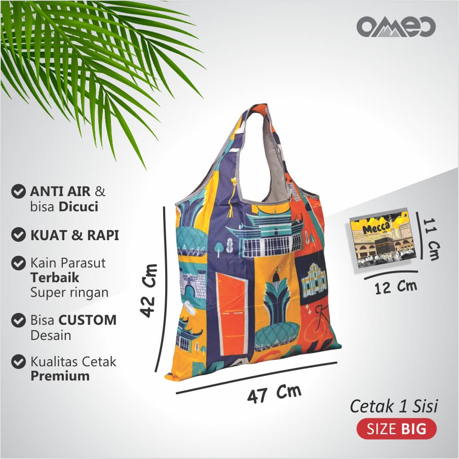 OMEO Tas Belanja Lipat Shopping Bag Motif Macau Size Big TB 67