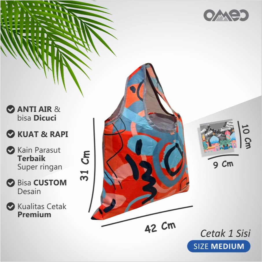 Shopping Bag Tas Belanja Totebag Lipat Medium Limited Edition OMEO SD 3