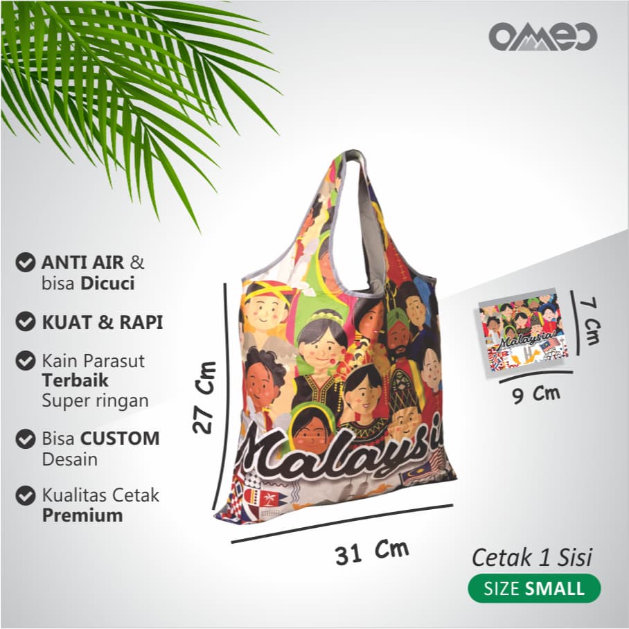 OMEO Tas Belanja Lipat Shopping Bag Oleh Oleh MALAYSIA Size Small SK 10