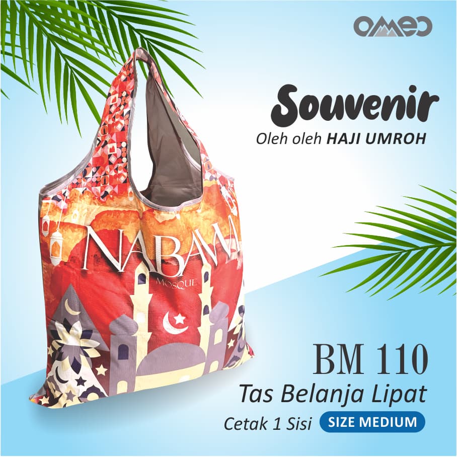 Oleh Oleh HAJI dan UMROH Souvenir Tas Belanja Lipat Size Medium BM 110