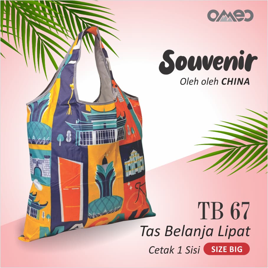 OMEO Tas Belanja Lipat Shopping Bag Motif Macau Size Big TB 67
