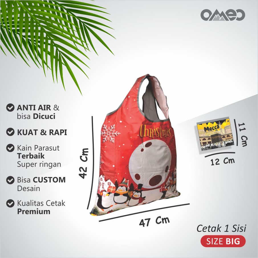 Tas Belanja Lipat / Shopping Bag Limited Edition SIZE BIG CHRISTMAS OMEO TB 89