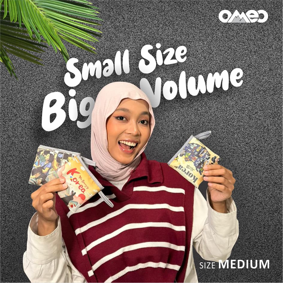 OMEO Tas Belanja Lipat Shopping Bag Motif Korea Size Medium BM 117