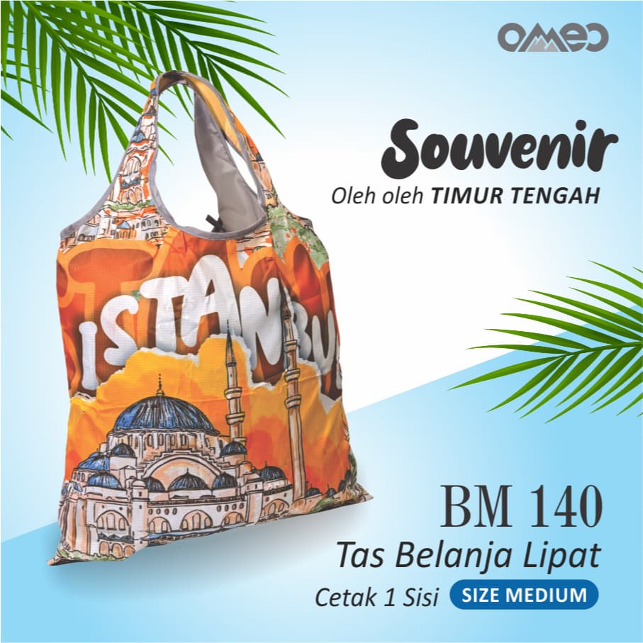 OMEO Tas Belanja Lipat Shopping Bag Motif Istanbul Turkey Size Medium BM 140