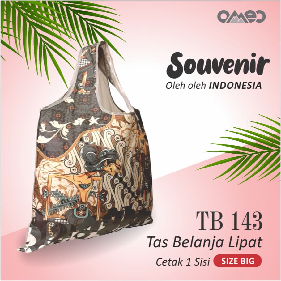 Tas Belanja Lipat / Shopping Bag Full Printing Waterproof Limited Edition size BIG BATIK OMEO TB 143