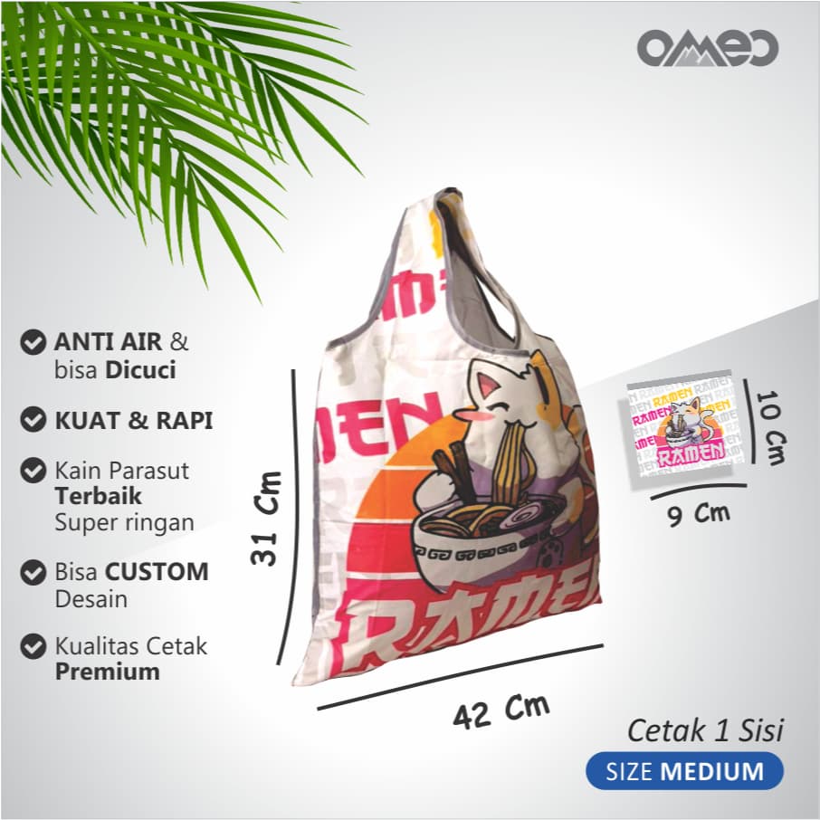 Shopping Bag Lipat Tas Belanja Totebag Lipat Souvenir Jepang Medium Limited OMEO BM 92