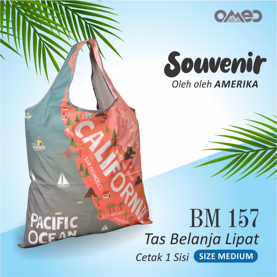 Tas Belanja Lipat Shopping Bag Oleh-oleh California Amerika Size Medium BM 157