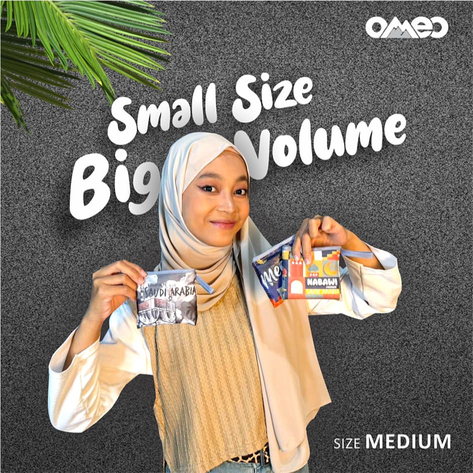 Oleh Oleh HAJI dan UMROH Souvenir Tas Belanja Lipat Size Medium BM 107