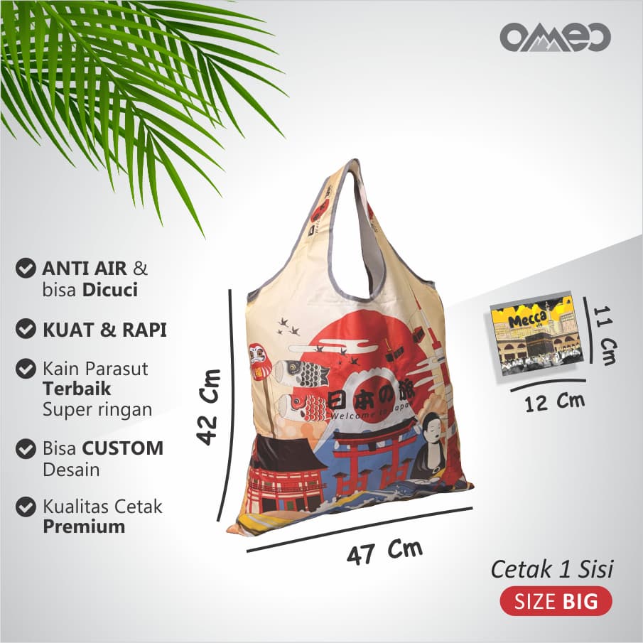 OMEO Tas Belanja Lipat Shopping Bag Motif Jepang Size Big TB 42