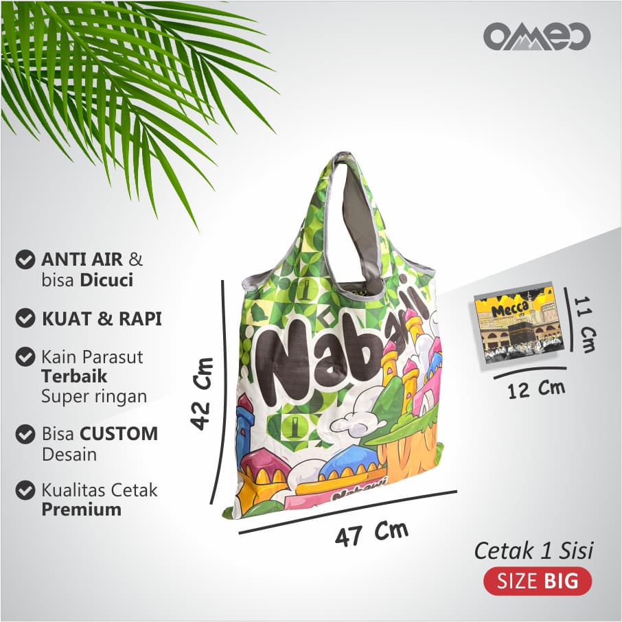 Oleh Oleh HAJI dan UMROH Souvenir Tas Belanja Lipat Size Big TB 112