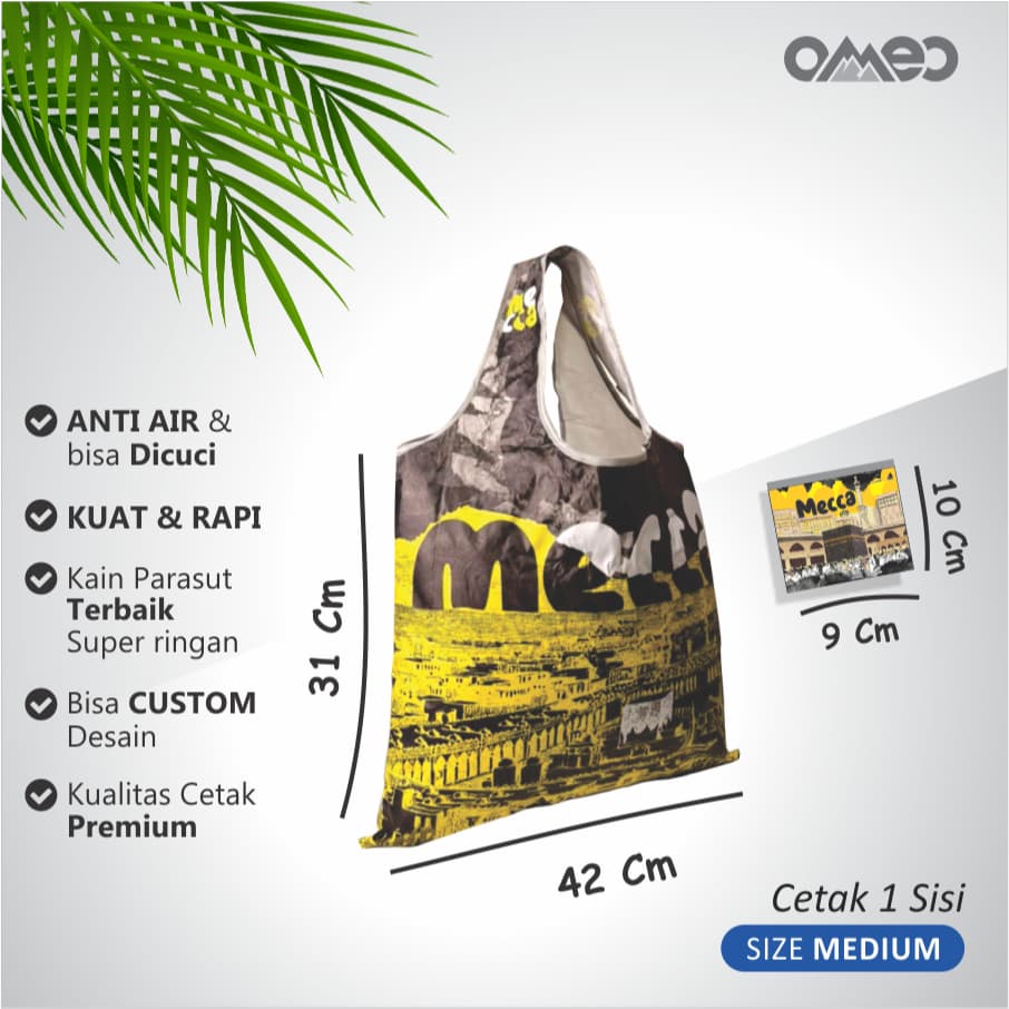 Oleh Oleh HAJI dan UMROH Souvenir Tas Belanja Lipat Size Medium BM 108