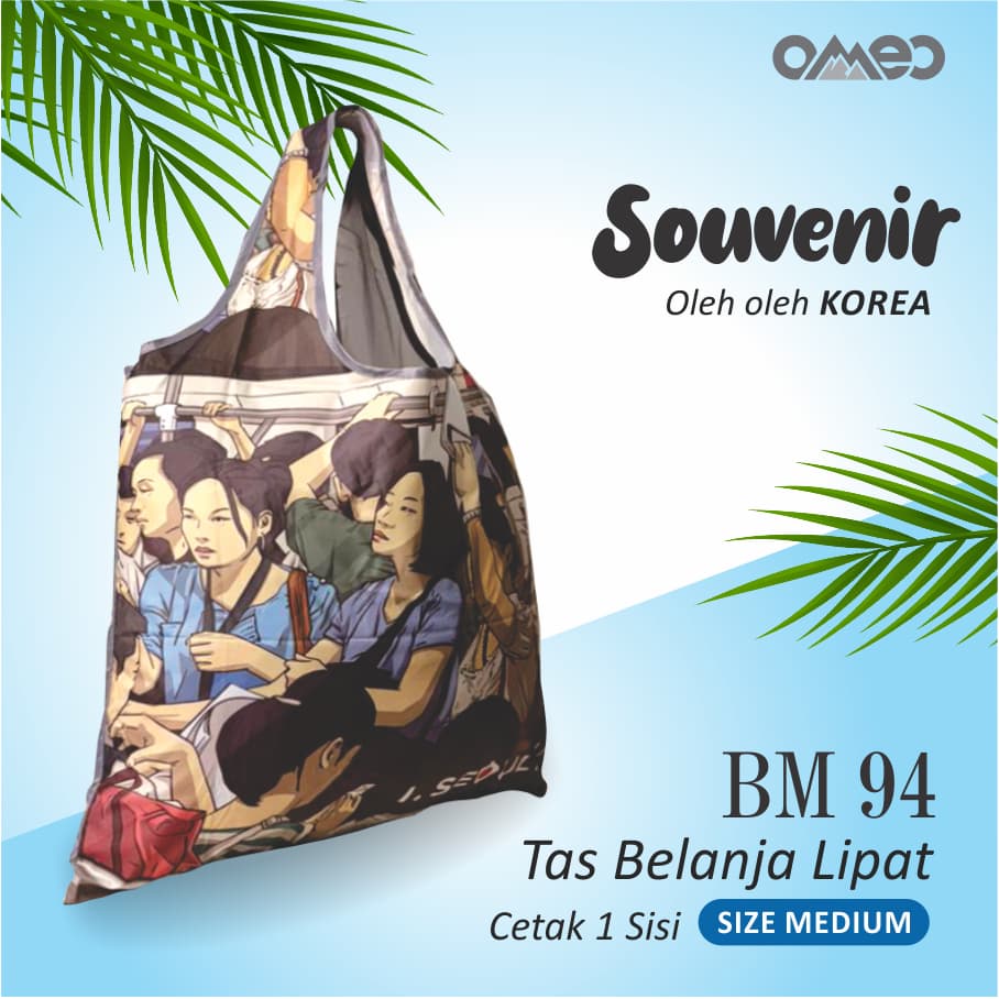 Shopping Bag Tas Belanja Lipat  Totebag Lipat Souvenir Korea Size Medium Limited OMEO BM 94