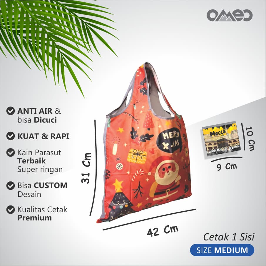 Shopping Bag Lipat Tas Belanja Lipat Totebag Lipta Full Printing Waterproof size MEDIUM Limited OMEO BM 86