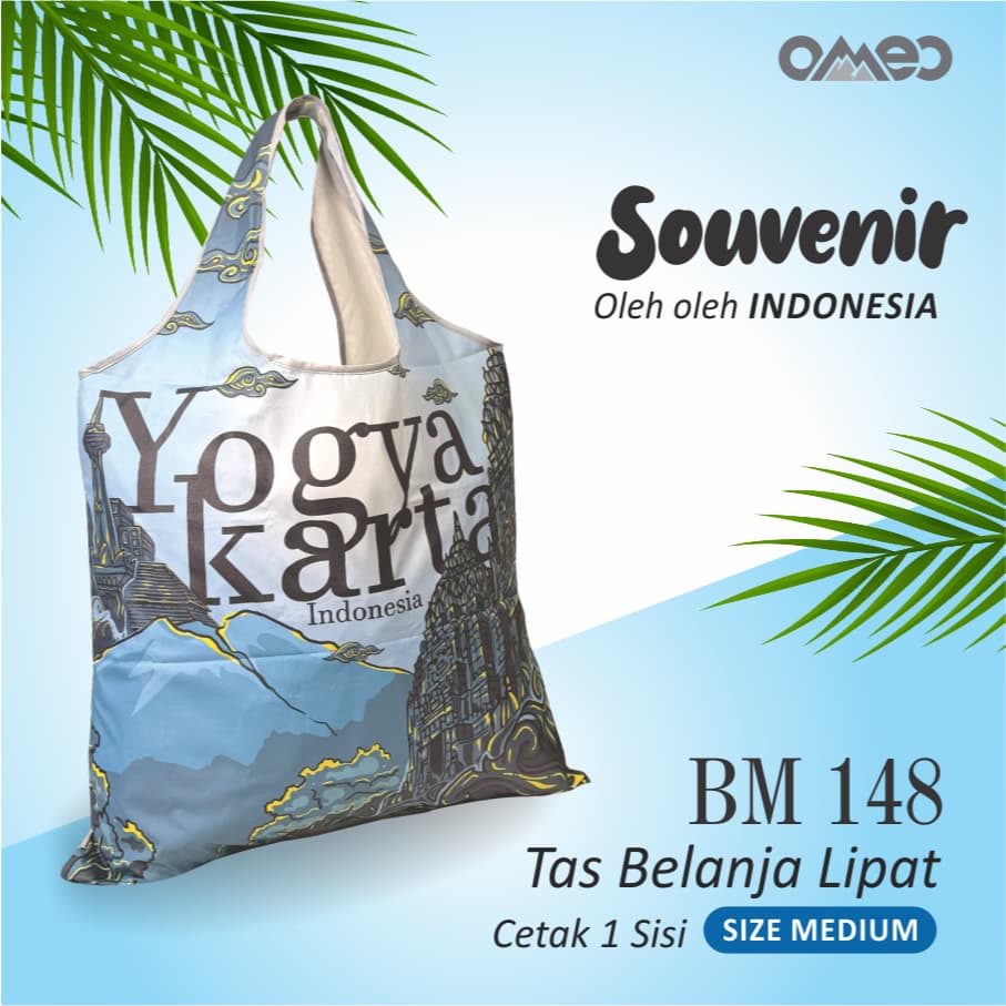 OMEO Tas Belanja Lipat Shopping Bag Oleh Oleh Jogja SIze Medium BM 148