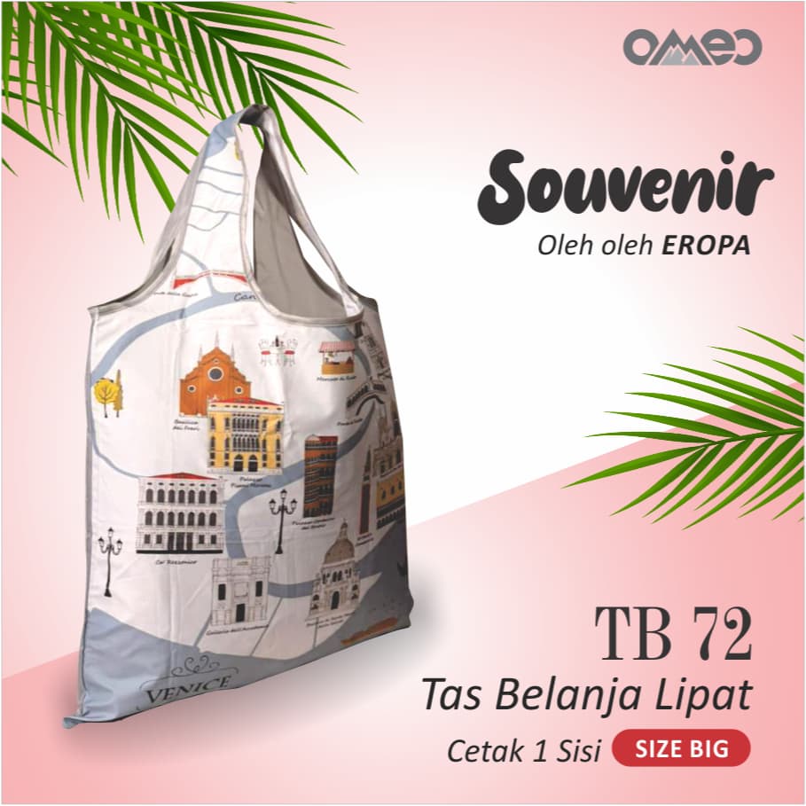OMEO Tas Belanja Lipat Shopping Bag Motif Venice Size Big  TB 72