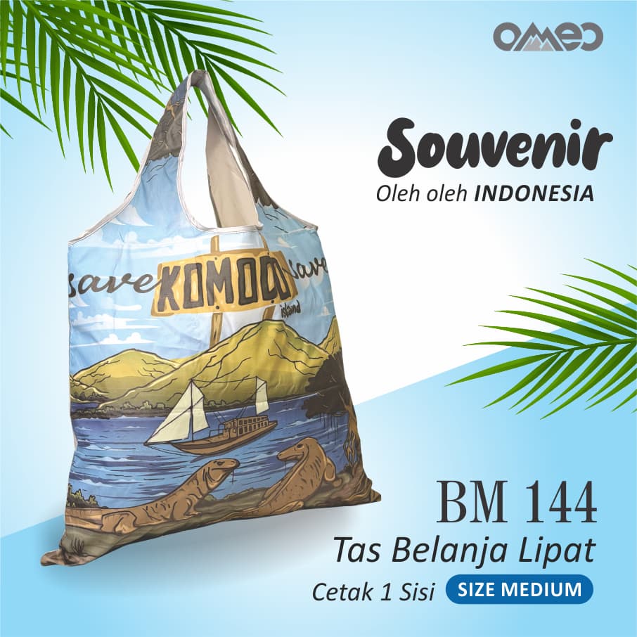 Tas Belanja Lipat Shopping Bag Motif KOMODO Size MEDIUM BM 144