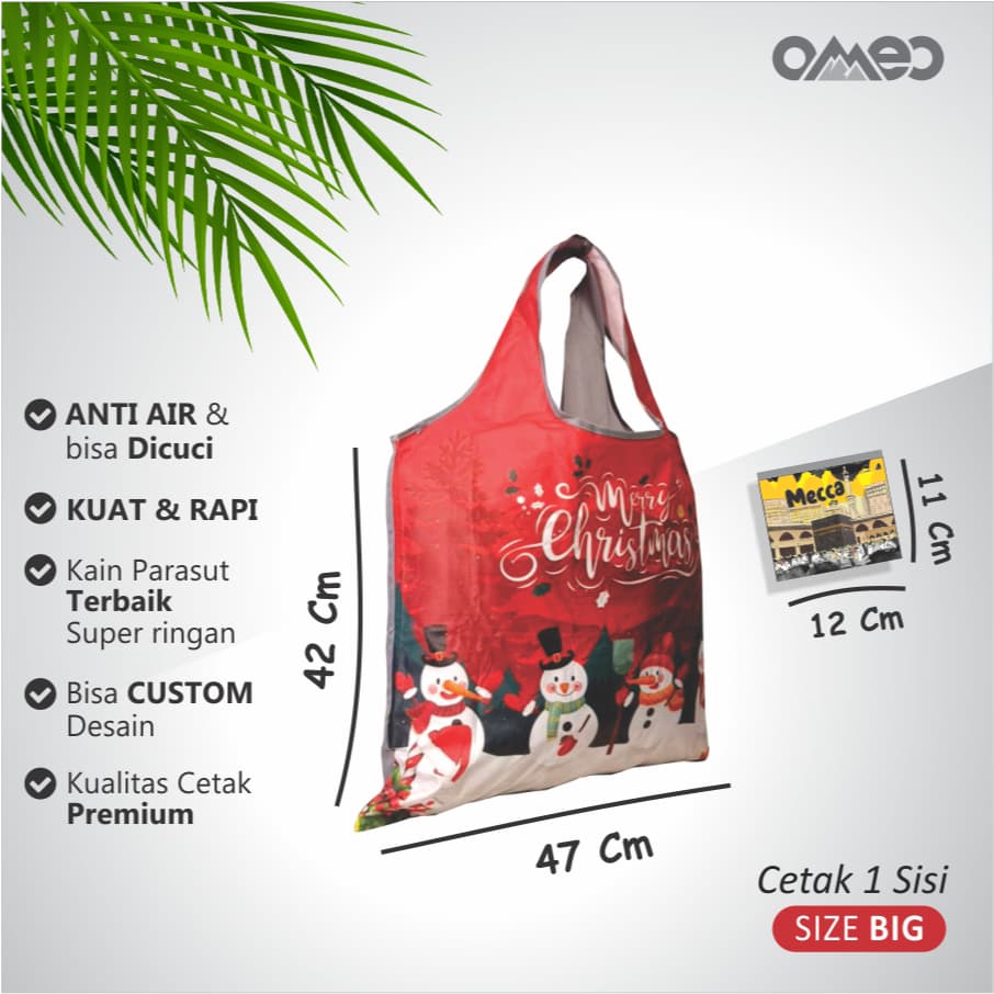 Tas Belanja Lipat / Shopping Bag Limited Edition SIZE BIG CHRISTMAS OMEO TB 88