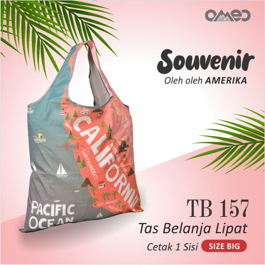 Tas Belanja Lipat Shopping Bag Oleh-oleh California Amerika Size Big TB 157