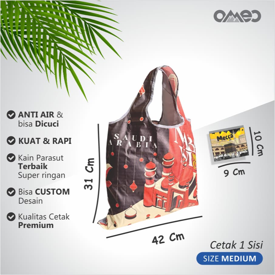 Oleh Oleh HAJI dan UMROH Souvenir Tas Belanja Lipat Size Medium BM 151