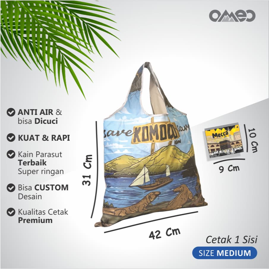 Tas Belanja Lipat Shopping Bag Motif KOMODO Size MEDIUM BM 144
