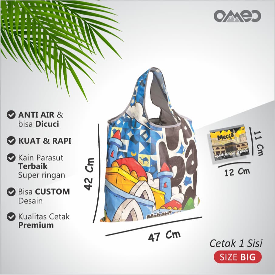 Oleh Oleh HAJI dan UMROH Souvenir Tas Belanja Lipat Size Big TB 111