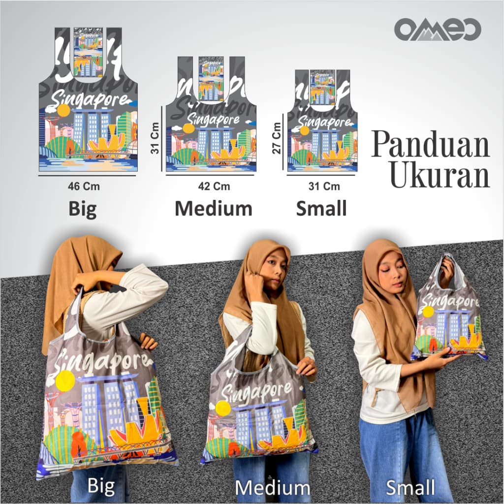 Tas Belanja Lipat Shopping Bag Anti Air Size MEDIUM