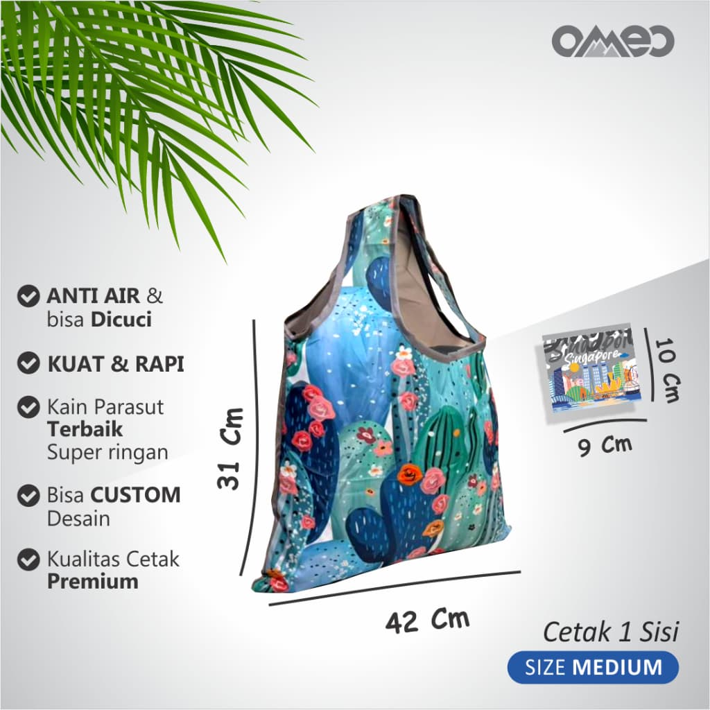 Shopping Bag Tas Belanja Lipat Totebag Lipat Size Medium OMEO