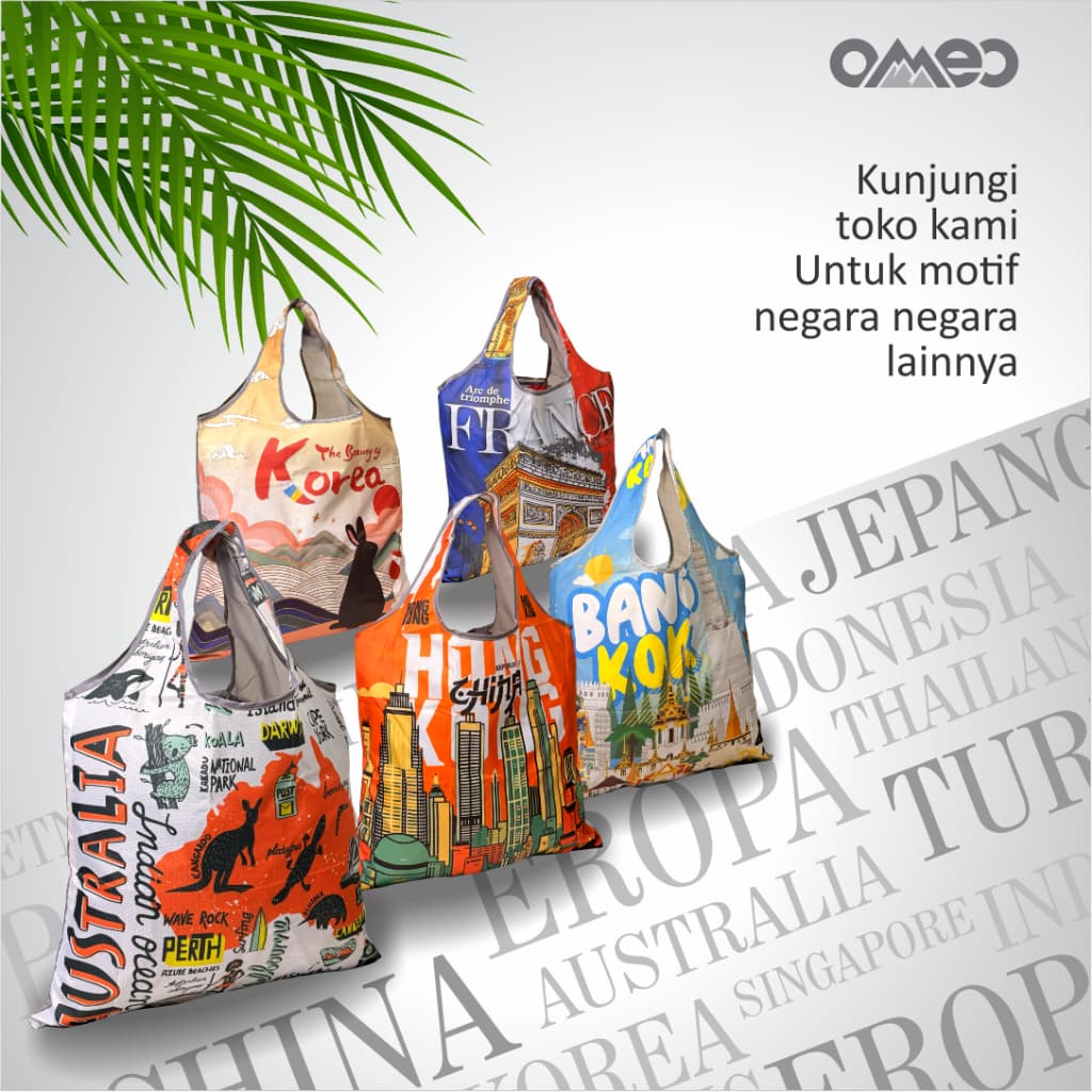 OMEO Tas Belanja Lipat Shopping Bag Motif Jepang Size Big TB 42
