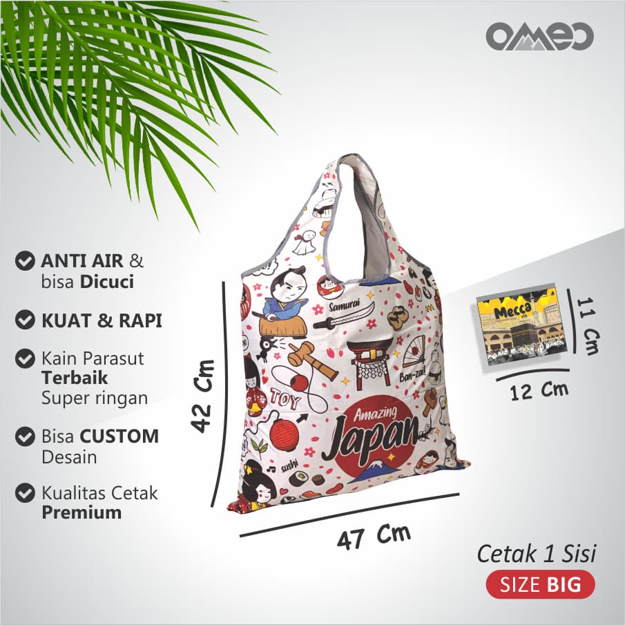 OMEO Tas Belanja Lipat Shopping Bag Motif Jepang Size Big TB 55