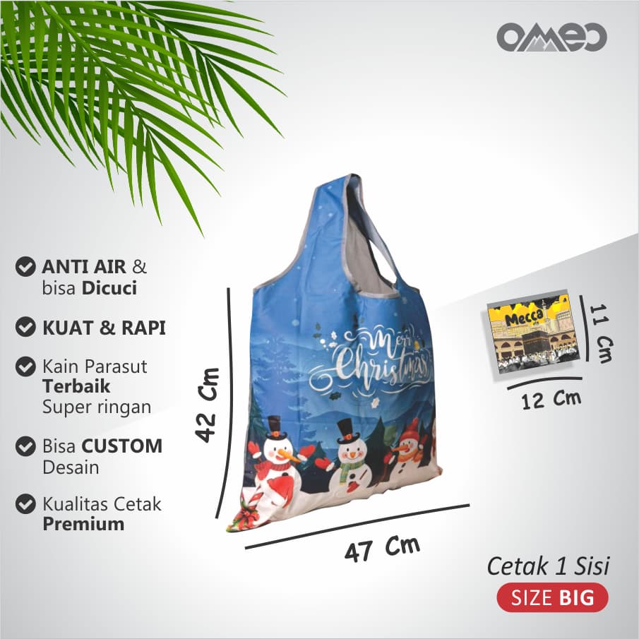 Tas Belanja Lipat / Shopping Bag Limited Edition BIG size BIG CHRISTMAS OMEO TB 87