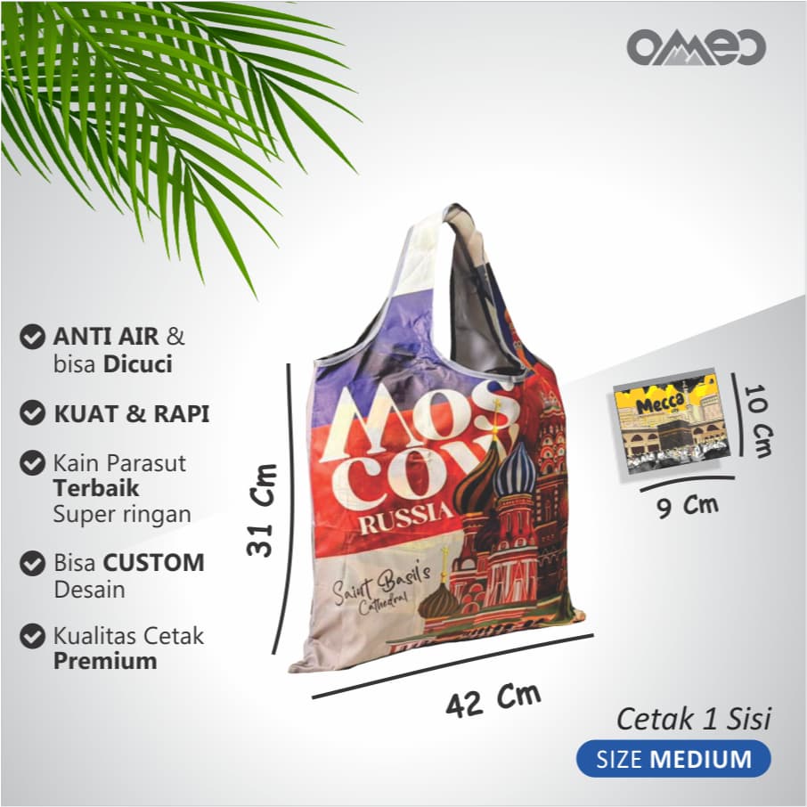 Tas Belanja Lipat Shopping Bag Oleh-oleh Moscow Size Medium BM 154