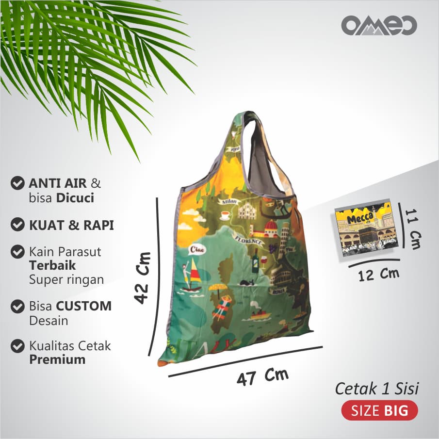 OMEO Tas Belanja Lipat Shopping Bag Motif Italy Size Big TB 97