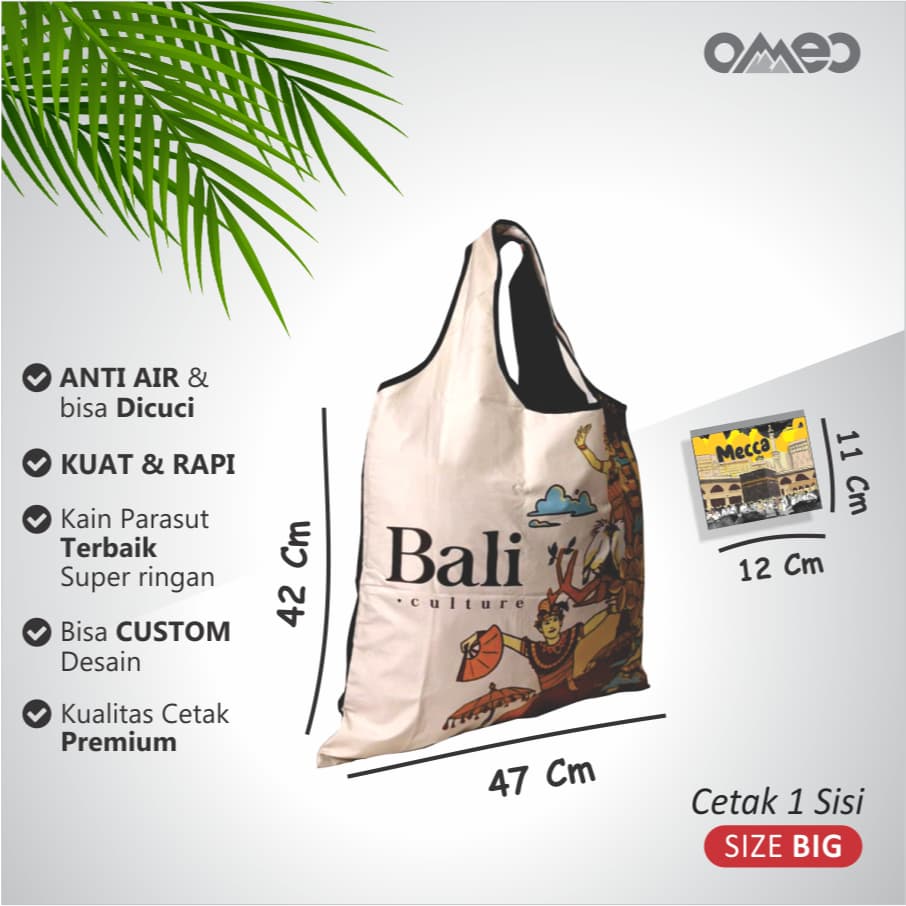OMEO Tas Belanja Lipat Shopping Bag Motif Bali Size Big TB 80